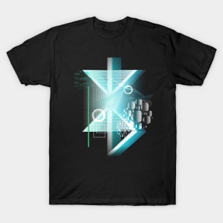 Galaxy Space Geometric blue abstract T-Shirt